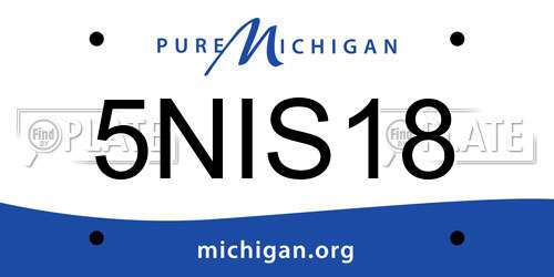 5NIS18 Michigan License Plate