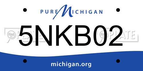 5NKB02 Michigan License Plate