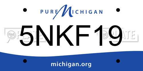 5NKF19 Michigan License Plate