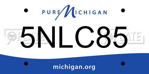5NLC85 Michigan License Plate