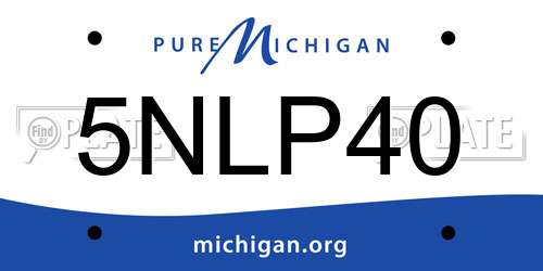 5NLP40 Michigan License Plate