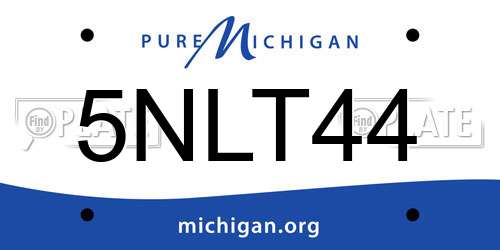5NLT44 Michigan License Plate