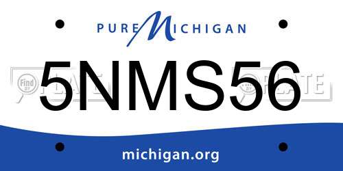5NMS56 Michigan License Plate