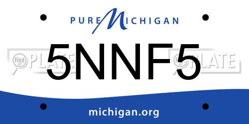 5NNF5 Michigan License Plate