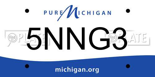 5NNG3 Michigan License Plate