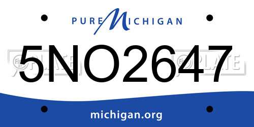 5NO2647 Michigan License Plate