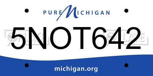 5NOT642 Michigan License Plate