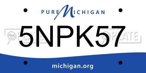 5NPK57 Michigan License Plate