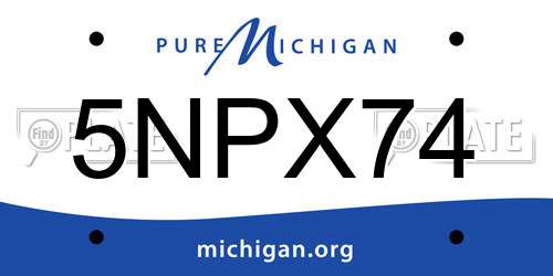 5NPX74 Michigan License Plate