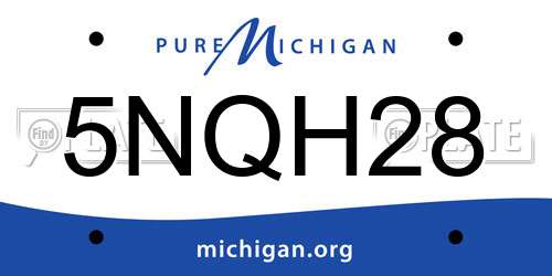 5NQH28 Michigan License Plate