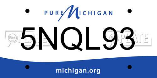 5NQL93 Michigan License Plate