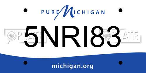 5NRI83 Michigan License Plate