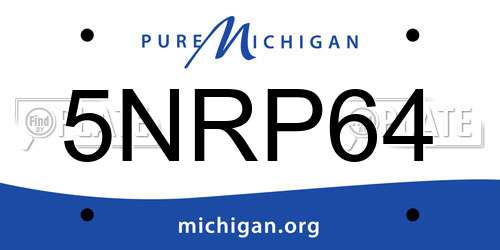 5NRP64 Michigan License Plate