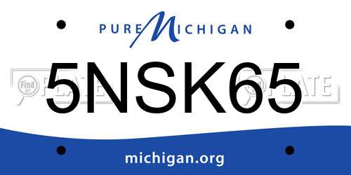 5NSK65 Michigan License Plate