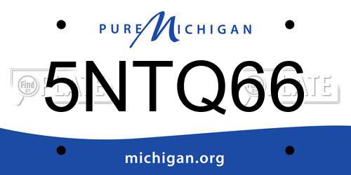 5NTQ66 Michigan License Plate