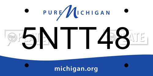 5NTT48 Michigan License Plate