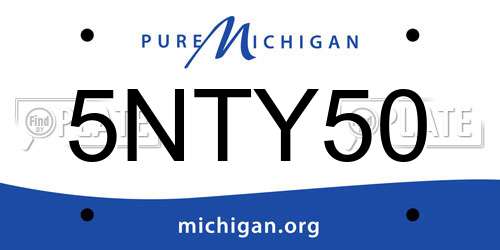 5NTY50 Michigan License Plate