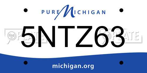 5NTZ63 Michigan License Plate