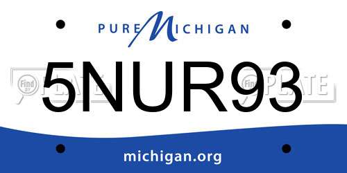 5NUR93 Michigan License Plate