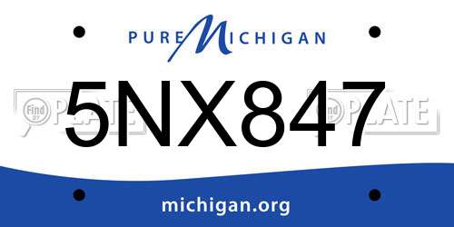 5NX847 Michigan License Plate