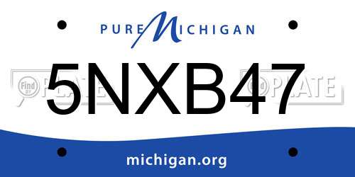 5NXB47 Michigan License Plate