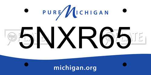 5NXR65 Michigan License Plate