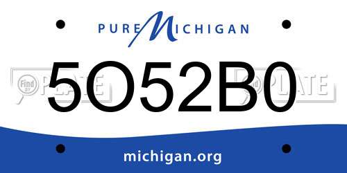 5O52B0 Michigan License Plate