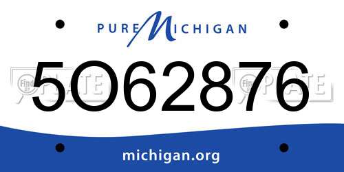 5O62876 Michigan License Plate