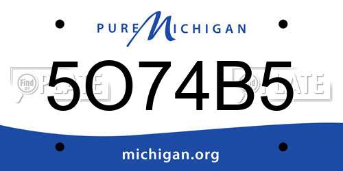 5O74B5 Michigan License Plate