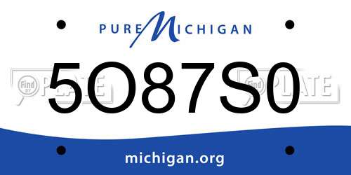 5O87S0 Michigan License Plate