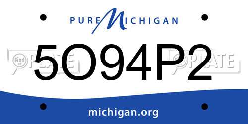 5O94P2 Michigan License Plate