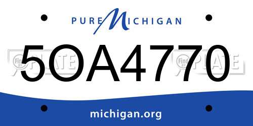 5OA4770 Michigan License Plate