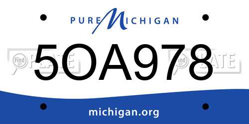 5OA978 Michigan License Plate