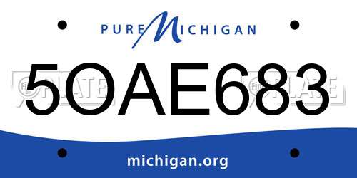 5OAE683 Michigan License Plate