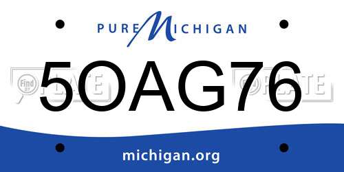 5OAG76 Michigan License Plate