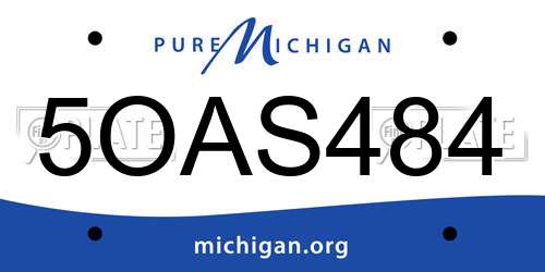 5OAS484 Michigan License Plate