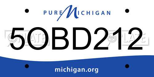 5OBD212 Michigan License Plate