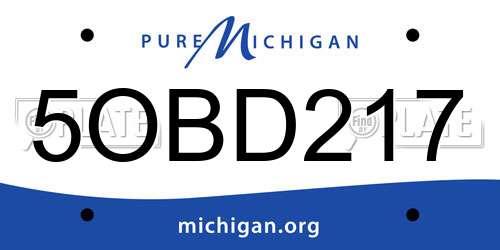 5OBD217 Michigan License Plate