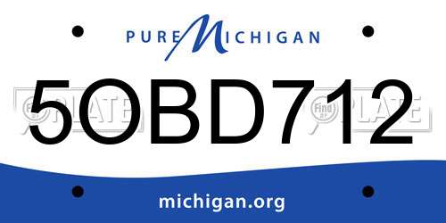 5OBD712 Michigan License Plate