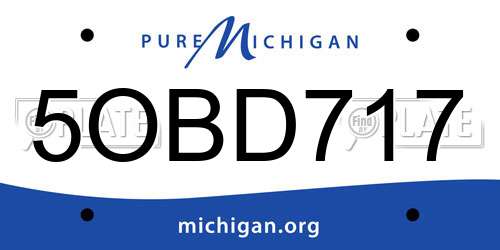 5OBD717 Michigan License Plate