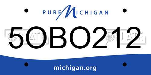 5OBO212 Michigan License Plate