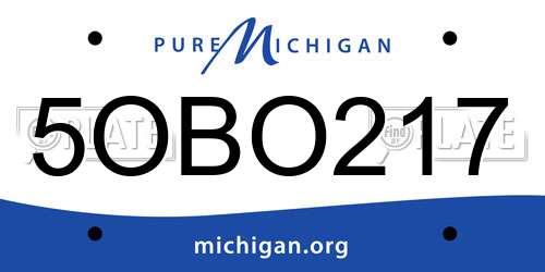 5OBO217 Michigan License Plate