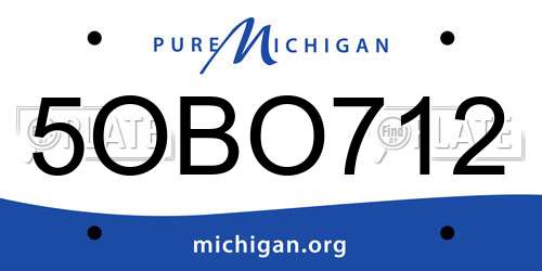 5OBO712 Michigan License Plate
