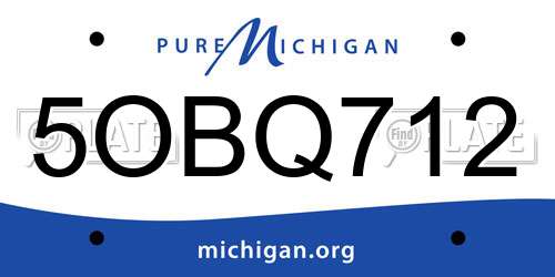5OBQ712 Michigan License Plate