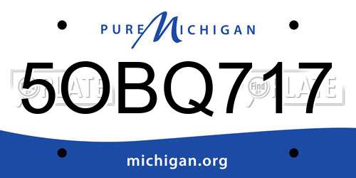 5OBQ717 Michigan License Plate