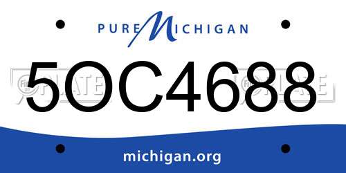 5OC4688 Michigan License Plate