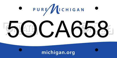 5OCA658 Michigan License Plate