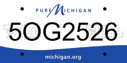 5OG2526 Michigan License Plate