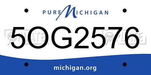 5OG2576 Michigan License Plate