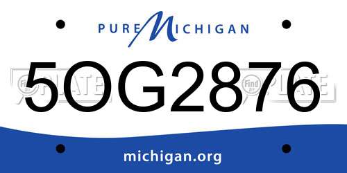 5OG2876 Michigan License Plate